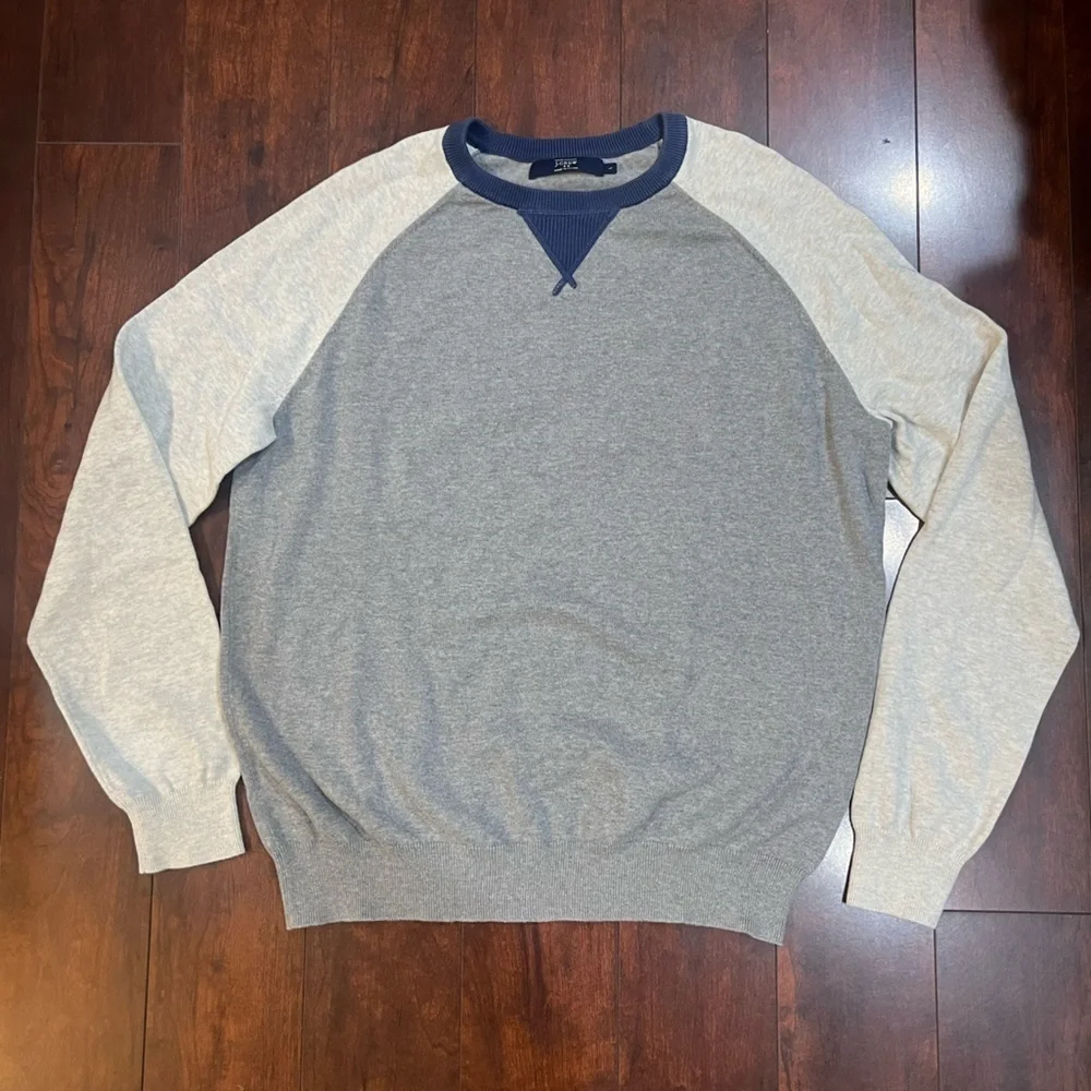 J Crew Gray and Blue Sweater